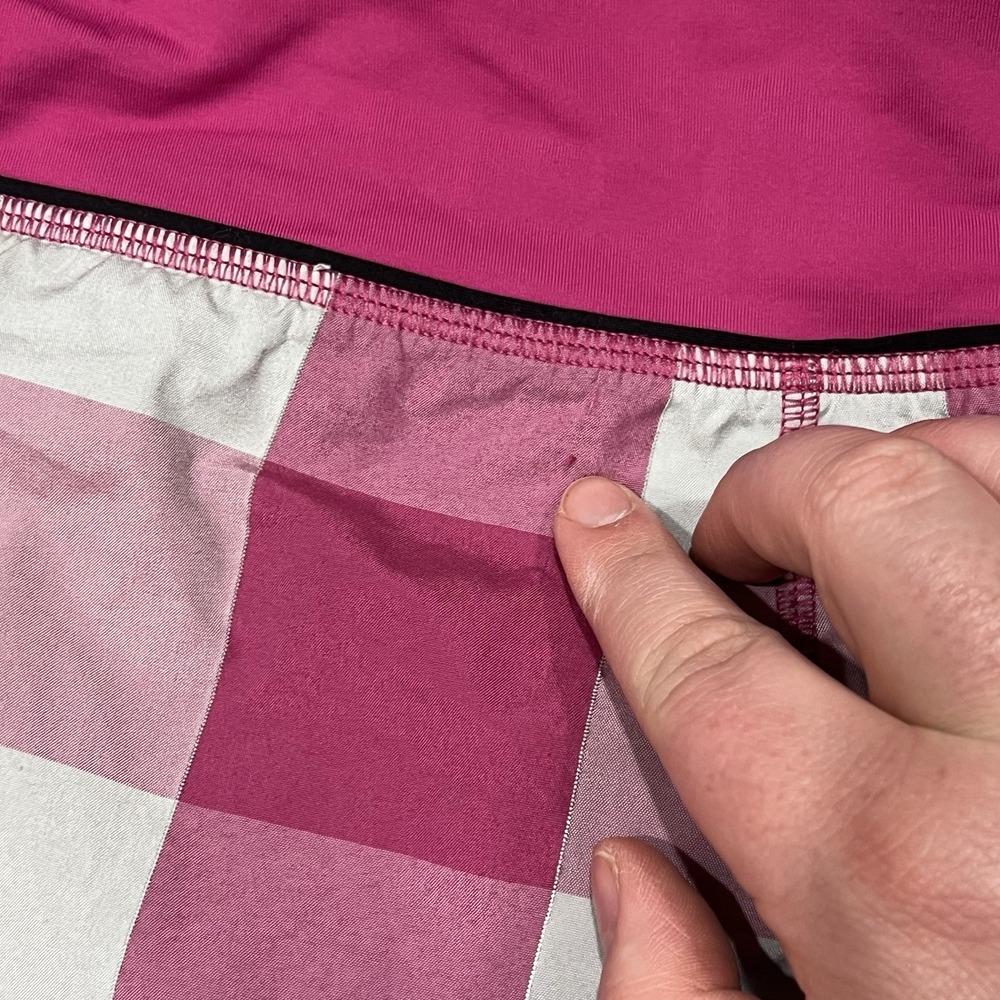 Lululemon Run Speed Short Gingham Check Reflective Swiftly Raspberry Size 8 - Picture 7 of 11